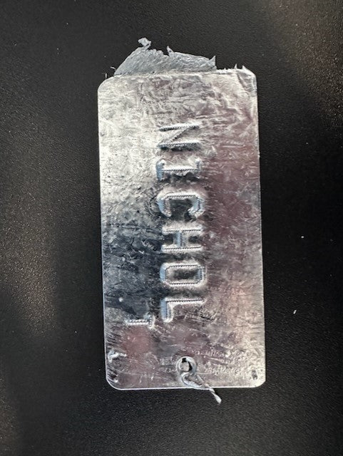 Embossed Galv Tag – 1 Line